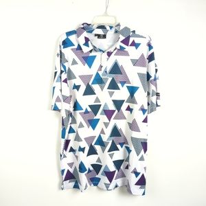 Greenside Golf Shirt Geometric Men's Short Sleeve Polo Size XL